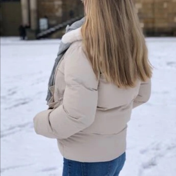 Teddy drawstring white puffer coat - Picture 2 of 9